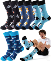Chaussettes décontractées en coton doux à motifs graphiques amusants et variés (animaux, fruits, océan) pour hommes et femmes, idéales pour le streetwear et comme cadeau – Nouveauté 2026