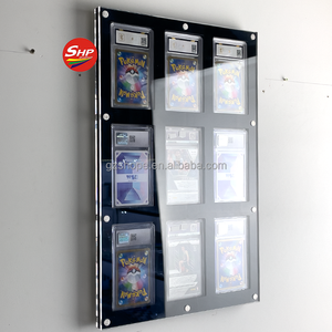 Cadre de présentation pour <span class=keywords><strong>cartes</strong></span> de sport classées <span class=keywords><strong>Pokemon</strong></span> en acrylique noir personnalisé SHP, à fixer au mur, pour <span class=keywords><strong>cartes</strong></span> classées BGS CGC PSAed - Product Image 1