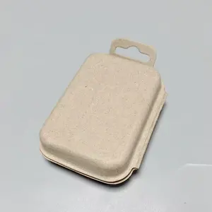 Eco friendly Recyclable Kraft Paper Pulp Molded Cookie Candy Packaging Box, No-directly Contact Chocolate Bar Packaging box