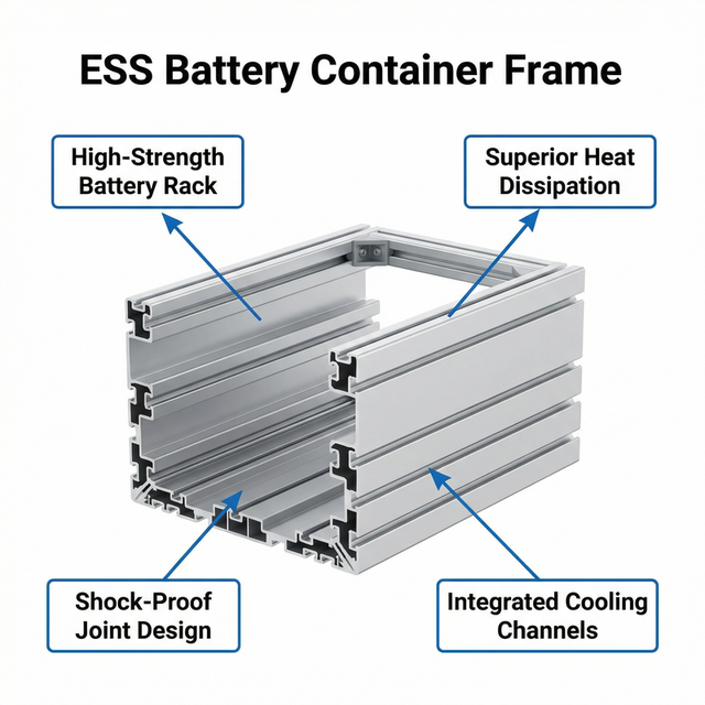 Heavy Duty Aluminum Profile Frame for Energy Storage System (ESS) Battery Container