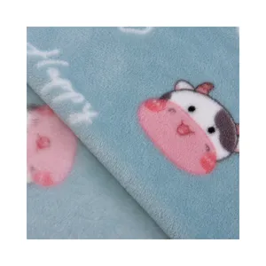 Popular Cute Animal Printed Plush Flannel Fleece Fabric For Throw Blanket Sofa Couch Bedding