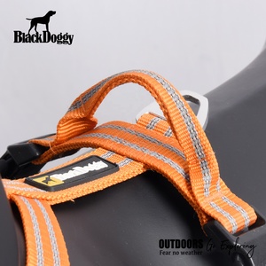สายรัดอกสุนัขลายสก็อตสีส้ม BlackDoggy พร้อมแถบสะท้อนแสง ซับในตาข่าย โพลีเอสเตอร์ ปลดเร็ว กันน้ำ - Product Image 4