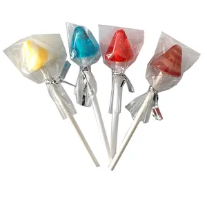 Venta caliente piruleta dura de cristal en forma de punzón Piruleta de cristal dulce fruta piruleta caramelo