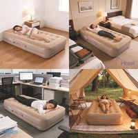 Nouveau lit gonflable simple ou double automatique avec appui-tête, pompe électrique intégrée, revêtement floqué en PVC pour camping en plein air et plage