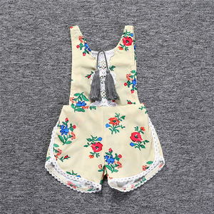 Yaz kolsuz bebek tulum yenidoğan giyim 0-3 yıl kız pamuk bebek tulumu yeni doğan tulum ucuz bebek kız giysileri Romper - Product Image 4