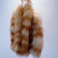 Vente en gros de petites queues de raton laveur dorées originales, porte-clés en fourrure de raton laveur américaine naturelle et moelleuse pour la décoration de porte-clés personnalisés