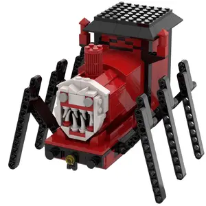 中型查尔斯火车恐怖蜘蛛游戏小颗粒块手工Moc组装跨界流行玩具