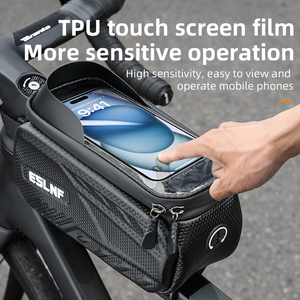 ESLNF Pochette de vélo à écran tactile Sac de tube supérieur Étui rigide Étanche <span class=keywords><strong>Cadre</strong></span> avant Sac de téléphone de vélo - Product Image 6