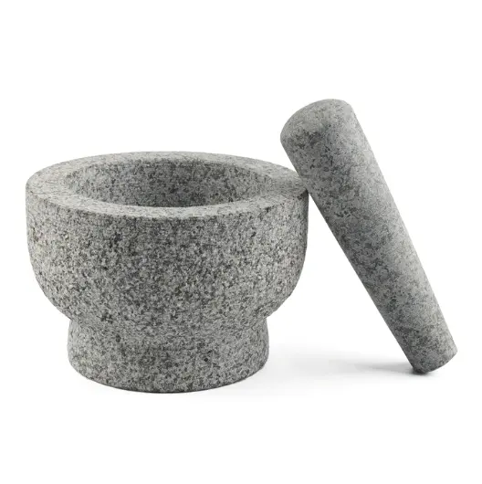 Hot Sell Large Unpolished Granite Natural Appearance Mortar and Pestle for Spices Guacamole