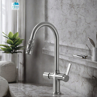 Robinet de lavabo moderne en laiton brossé avec capteur tactile LED, cartouche céramique, monotrou, à poser sur le comptoir, monocommande, pour salle de bain
