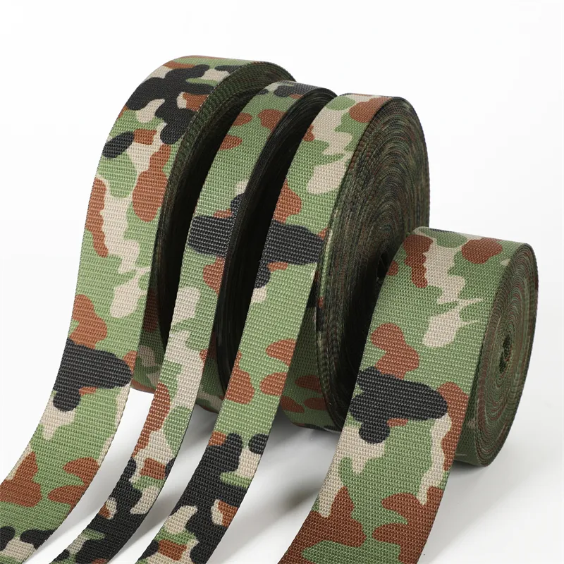 Dimensioni di personalizzazione della fabbrica nuovo Design all'ingrosso Mil Spec giapponese JMSDF Woodland Tactical Camo Nylon Strap Camouflage fettuccia