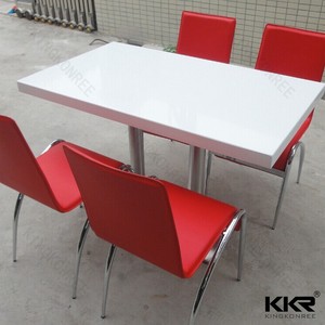 8 plazas <span class=keywords><strong>restaurante</strong></span> mesas de comedor y sillas de piedra de acrílico superficie sólida mesa de comedor - Product Image 3