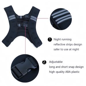 เสื้อกั๊กถ่วงน้ำหนัก3/5/8กก. เสื้อออกกำลังกายแถบสะท้อนแสงปรับได้สำหรับผู้ชายฝึกวิ่ง - Product Image 5