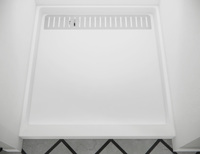 Produk tren instalasi mudah Shower Pan berbudaya marmer Shower Tray kamar mandi berjalan di parit Drain Shower Pan