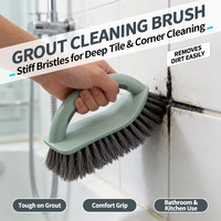 Brosse de nettoyage de joint de carrelage avec poignée ergonomique, brosse à récurer robuste pour le nettoyage en profondeur des coins de carrelage de salle de bain et de cuisine