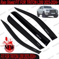 Viseras Laterales para Lluvia de Coche Negras, Deflectores de Ventana, Protectores de Lluvia para Accesorios de Camioneta Doble Cabina MITSUBISHI TRITON 2024 2025