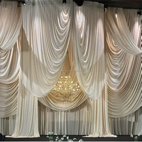 Muwei Rideau de plafond professionnel moderne et luxueux en soie de lait pour mariage, draperie, baldaquin, rideau de fond pour événements et banquets