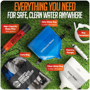 Système de filtration d'eau par gravité - 6 gallons, grande capacité, sacs en <span class=keywords><strong>plastique</strong></span> légers, étui de transport pour le camping et la randonnée - Product Image 6