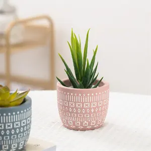 Promotional Desktop Decorative Macetas Small Flower Pot Cement Matte Indoor Succulent Plant Pots For Decor