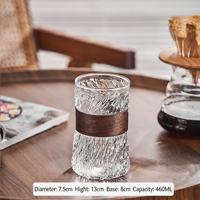 Tasse à café en verre résistant à la chaleur, style vintage, pour latte, Americano glacé, esthétique haut de gamme, anti-brûlure, tasse à thé, motif personnalisé
