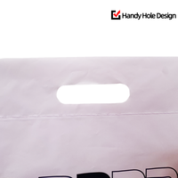 Sac en plastique PE durable avec poignée découpée, recyclable, écologique, personnalisable, pour vêtements, shopping et emballage