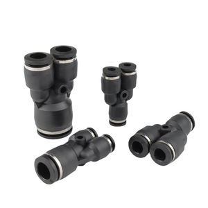 Black Pneumatic Hose <b>Connector</b> Py8 <b>Quick</b> Connect Coupling Pw 6 10 12 14 16mm Reducing Tee Plastic For Air Line - Product Image 3