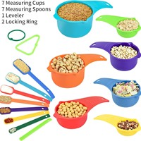 Ensemble de cuillères et tasses à mesurer en plastique WEIMU, ensemble de pâtisserie créatif, outils de cuisine, couleur arc-en-ciel, ensemble de 15 cuillères à mesurer