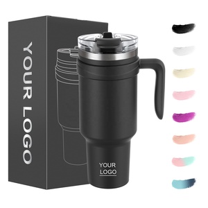 מכירת הטוב ביותר באיכות גבוהה ביותר של 40 עוז טאמבלר חסין דליפה חיצונית נסיעות ספל עם ידית וקש 2-in-1 מכסה - Product Image 2