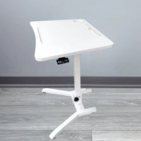 Table de repas ergonomique moderne en métal et fer, pliable, à levage pneumatique à gaz, réglable en hauteur à une seule jambe, pour usage hospitalier, domestique et scolaire, à poser sur lit
