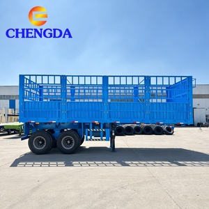 Venta Directa de Fábrica: Semirremolque de 2 Ejes <span class=keywords><strong>con</strong></span> Barandas de Acero para Transporte de Carga Pesada - Product Image 2