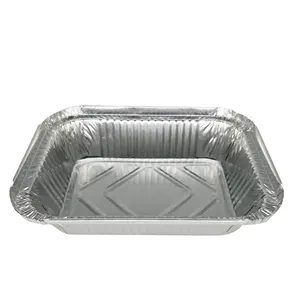650ML wadah Foil Perak Aluminium kotak keamanan makanan timah sekali pakai ukuran sedang dibawa nampan kue persegi
