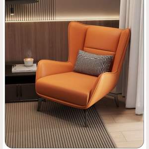 Fauteuil de salon moderne en cuir, confortable, multicolore, style luxe léger, vente en gros - Product Image 4