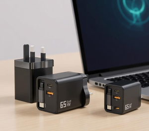 65W GaN ABS เครื่องชาร์จตั้งโต๊ะ Type-C PD ชาร์จเร็วปลั๊กพับได้โทรศัพท์มือถือ 100-240V อินพุต 20V เอาต์พุตป้องกันกระแสเกิน - Product Image 1