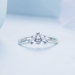 Bamoer <span class=keywords><strong>Anello</strong></span> in <span class=keywords><strong>Argento</strong></span> Sterling 925 con Zirconi Trasparenti a Forma di Ape, Delicato <span class=keywords><strong>Anello</strong></span> a Insetto per Donne, Regalo di Compleanno, Gioielleria Raffinata BSR307 - Product Image 3