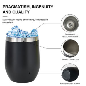 कस्टम लोगो 12 औंस स्टेनलेस स्टील वैक्यूम इन्सुलेट कॉफी मग डबल दीवार बीपा मुक्त अंडे का आकार वाइन टंबलर - Product Image 5