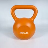 Ensemble de Kettlebells en PVC coloré, 5 pièces, 5lb, 10lb, 15lb, en fonte, pour la maison, la salle de sport, l'entraînement de force commercial et le fitness