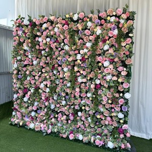 Vibrant Multi Tone Silk Flower <b>Wall</b> <b>Panel</b> For Bridal Shower Salon And Photography Layout - Product Image 1