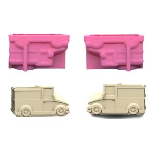 3D Fine Easy Operating Retro Vehículos blindados Camiones Forma DIY Silicona Hormigón Resina Yeso Olla Tarro Molde - Product Image 5