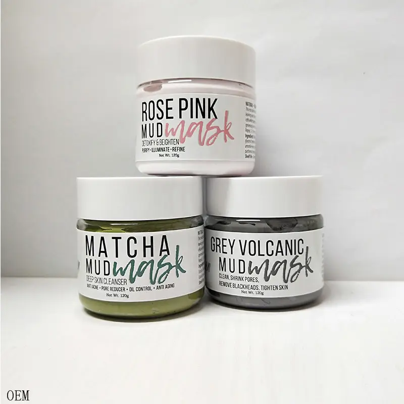 2022 Oem/Odm Kleurrijke Vulkanische Dode Zee Diepe Reiniging Olie Controle Matcha Modder Verwijder Black Head Pore Facial Klei masker