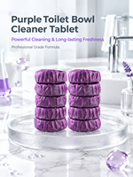 Tablette nettoyante pour cuvette de toilettes violette, nettoyage puissant, fraîcheur longue durée, entretien professionnel des toilettes