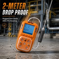 HIREP Portable 5-in-1 Multi Gas Analyzer Pompa Internal O2 H2S CO2 NH3 CH4 Detektor ATEX IP66 -40~70 Baterai 3.7V untuk