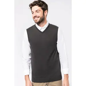 Chaleco con cuello en V para hombre, merchandising personalizado - Product Image 3