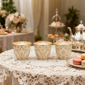 Set di 12 Tazzine da Caffè Arabo di Lusso Personalizzate con Decalcomania Dorata, 55ml 2oz, Mini Tazze da Tè <span class=keywords><strong>e</strong></span> Qahwa con Confezione <span class=keywords><strong>Regalo</strong></span>, Tazze Kawa dell'Arabia Saudita - Product Image 3