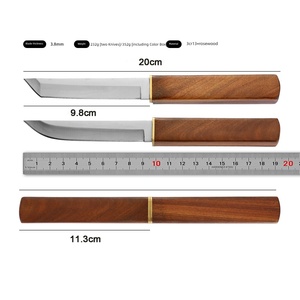 Cuchillo de Caza Doble Hoja Tanto y Punta, Combo 2 en 1, Acero Inoxidable, Mango de Madera DIY, Garantía OEM de 1 Año - Product Image 6