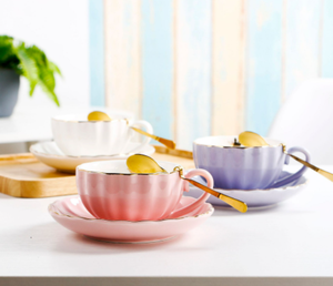 ถ้วยชากาแฟเซรามิกชุดแก้วพอร์ซเลนตลกพร้อมจานรอง - Product Image 1