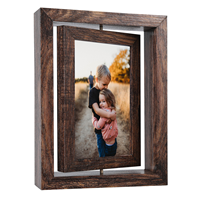 Cadre mural vertical en bois flottant, moderne, écologique, durable, brun vieilli, double vitrage, pour photos couleur, vente en gros