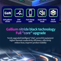 Chargeur rapide GaN 20W avec câble Type-C rétractable, adaptateur de charge rapide pour iPhone 17 16 15 14 13 12 11 iPad