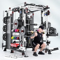 Machine Smith Commerciale Robuste avec Crossover par Câble et Rack à Squat Multifonctionnel Tout-en-un pour Entraînement de Force Modèle 938E
