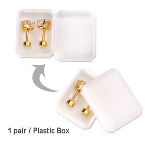 Ready to Ship Mini Fashion Stainless Steel Zircon Earrings Waterproof Colorful <b>Small</b> Stud Earrings 18K Gold Plated Earrings Set - Product Image 4