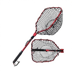Filet de pêche pliable à absorption magnétique de 87,5 cm, filet télescopique en alliage d'aluminium et silicone, sac à filet, filet de pêche à main, filet d'atterrissage - Product Image 1